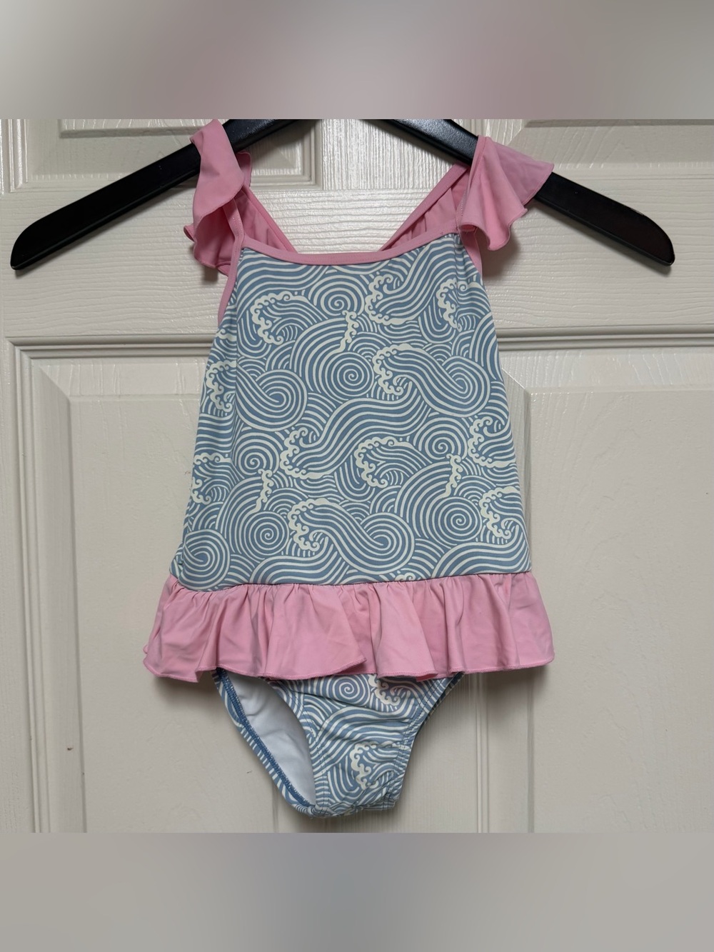 The Beaufort Bonnet Company Pink & Blue Ruffle One-Piece Swimsuit